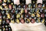 CTE2205 15.5 inches 14mm round mixed tiger eye gemstone beads