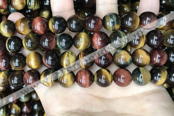 CTE2205 15.5 inches 14mm round mixed tiger eye gemstone beads