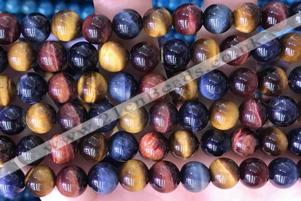 CTE2214 15.5 inches 14mm round colorful tiger eye beads wholesale