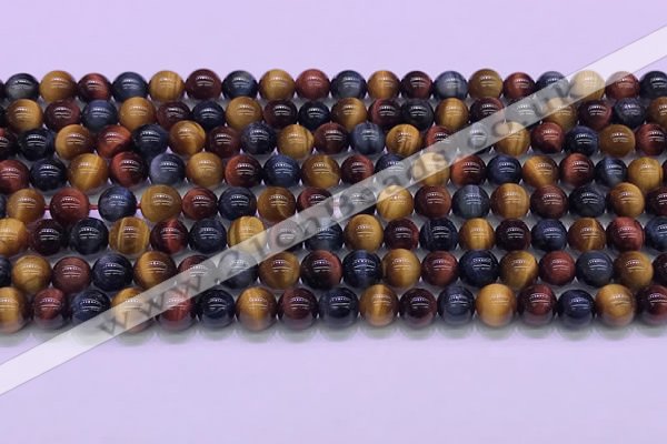 CTE2219 15.5 inches 6mm round colorful tiger eye gemstone beads