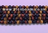 CTE2220 15.5 inches 8mm round colorful tiger eye gemstone beads