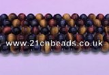 CTE2221 15.5 inches 10mm round colorful tiger eye gemstone beads