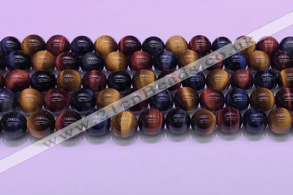 CTE2221 15.5 inches 10mm round colorful tiger eye gemstone beads