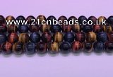 CTE2222 15.5 inches 12mm round colorful tiger eye gemstone beads