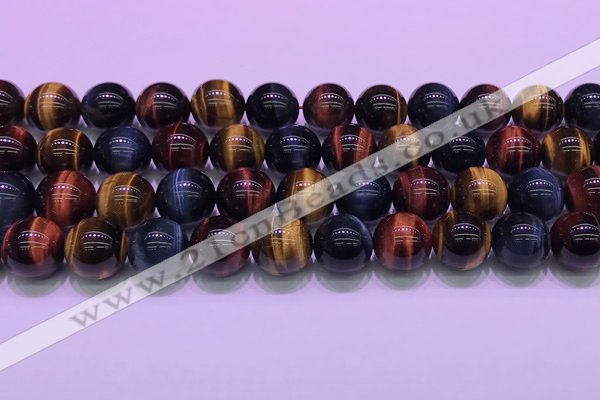 CTE2222 15.5 inches 12mm round colorful tiger eye gemstone beads