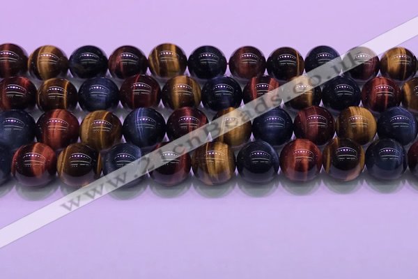 CTE2223 15.5 inches 14mm round colorful tiger eye gemstone beads