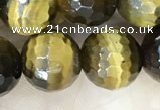 CTE2234 15.5 inches 10mm faceted round yellow tiger eye beads