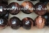 CTE2237 15.5 inches 6mm faceted round red tiger eye beads