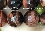 CTE2239 15.5 inches 10mm faceted round red tiger eye beads