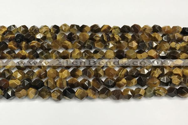 CTE2250 15 inches 6mm faceted nuggets yellow tiger eye beads