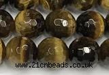 CTE2252 15 inches 8mm faceted round yellow tiger eye beads
