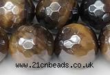 CTE2273 15 inches 12mm faceted round AB-color yellow tiger eye beads