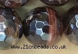 CTE2277 15 inches 10mm faceted round AB-color red tiger eye beads