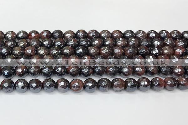 CTE2281 15 inches 8mm faceted round AB-color red tiger eye beads