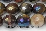 CTE2286 15 inches 8mm faceted round AB-color colorful tiger eye beads