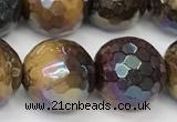 CTE2288 15 inches 12mm faceted round AB-color colorful tiger eye beads