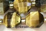 CTE2297 15 inches 9*10mm faceted yellow tiger eye beads