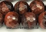 CTE2322 15 inches 10mm faceted round red tiger eye beads