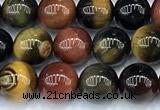 CTE2325 15 inches 6mm round colorful tiger eye beads