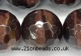 CTE2348 15 inches 14mm faceted round red tiger eye beads