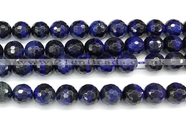 CTE2402 15 inches 12mm facted round blue tiger eye beads