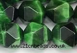 CTE2412 15 inches 10mm faceted round green tiger eye beads