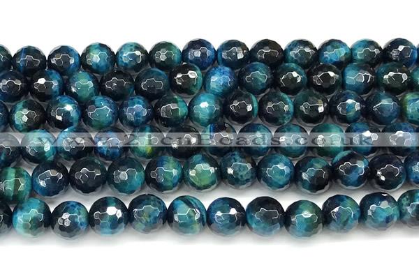 CTE2430 15 inches 8mm facted round blue tiger eye beads