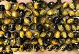 CTE2464 15 inches 8mm faceted round yellow tiger eye beads wholesale