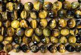 CTE2466 15 inches 12mm faceted round yellow tiger eye beads wholesale