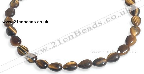 CTE27 12*16mm flat teardrop yellow tiger eye beads Wholesale