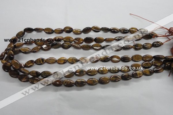 CTE301 15.5 inches 8*12mm oval yellow tiger eye gemstone beads