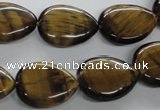 CTE307 15.5 inches 15*20mm flat teardrop yellow tiger eye gemstone beads