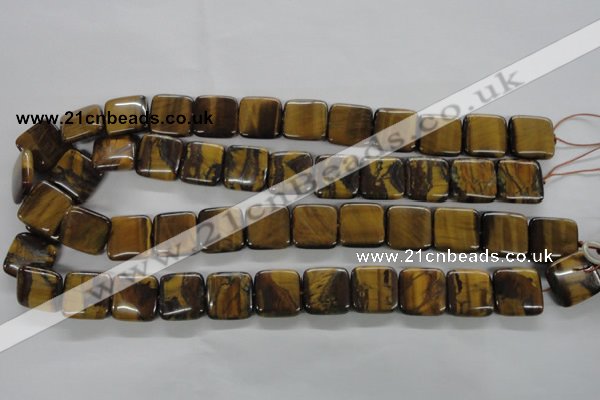 CTE309 15.5 inches 16*16mm square yellow tiger eye gemstone beads