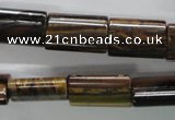 CTE311 15.5 inches 12*18mm flat tube yellow tiger eye gemstone beads