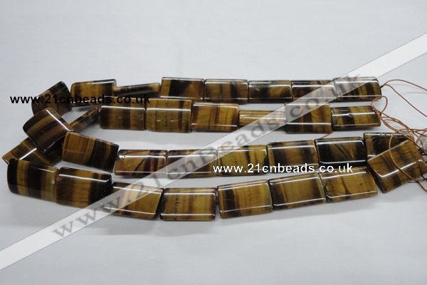 CTE312 15.5 inches 18*25mm flat tube yellow tiger eye gemstone beads