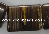 CTE313 15.5 inches 30*40mm flat tube yellow tiger eye gemstone beads