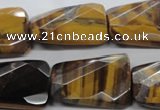 CTE319 20*30mm twisted & faceted rectangle yellow tiger eye beads