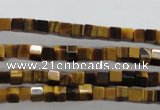 CTE326 15.5 inches 4*4mm cube yellow tiger eye gemstone beads