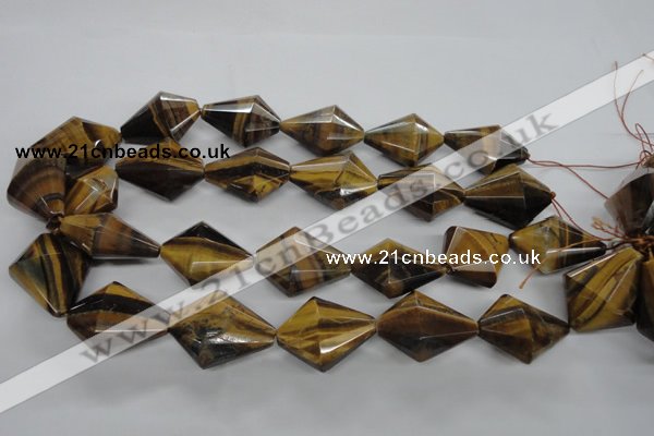 CTE333 15.5 inches 22*30mm pyramid yellow tiger eye gemstone beads