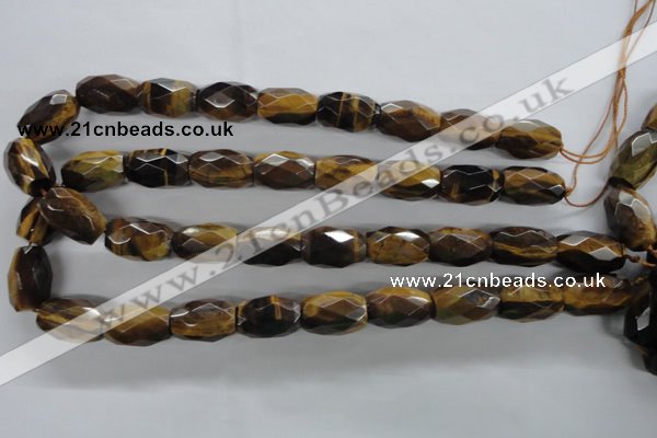 CTE334 15.5 inches 13*20mm faceted drum yellow tiger eye gemstone beads