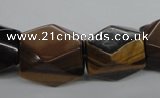 CTE335 10*18mm – 18*22mm faceted nuggets yellow tiger eye gemstone beads