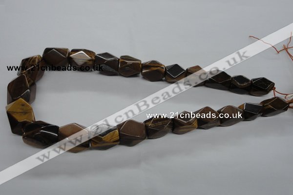 CTE335 10*18mm – 18*22mm faceted nuggets yellow tiger eye gemstone beads