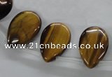 CTE338 Top-drilled 13*18mm flat teardrop yellow tiger eye gemstone beads