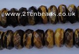 CTE403 15.5 inches 8*14mm faceted rondelle yellow tiger eye beads