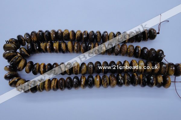 CTE404 15.5 inches 8*16mm faceted rondelle yellow tiger eye beads