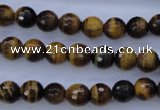 CTE422 15.5 inches 8mm faceted round yellow tiger eye beads