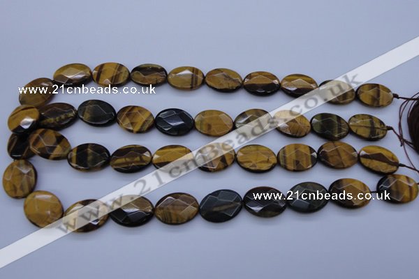 CTE431 15.5 inches 15*20mm faceted oval yellow tiger eye beads