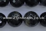 CTE447 15.5 inches 18mm faceted round blue tiger eye beads