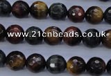 CTE454 15.5 inches 10mm faceted round mixed tiger eye beads