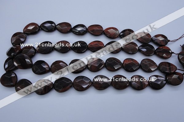 CTE465 15.5 inches 17*20mm faceted flat teardrop red tiger eye beads